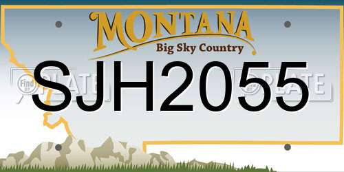 SJH2055 Montana License Plate
