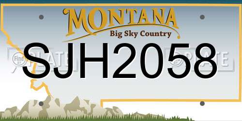 SJH2058 Montana License Plate