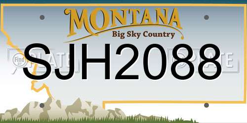 SJH2088 Montana License Plate
