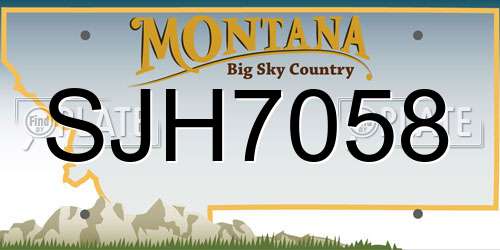 SJH7058 Montana License Plate
