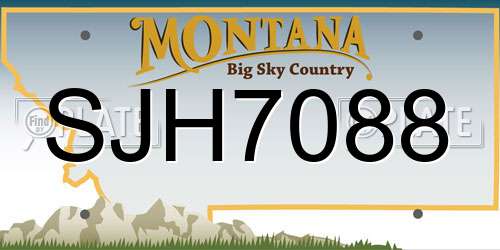 SJH7088 Montana License Plate