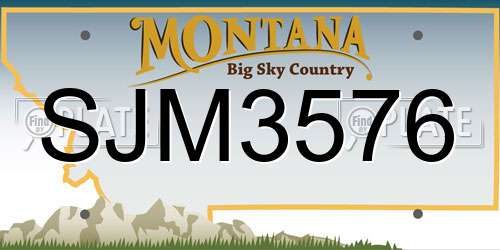 SJM3576 Montana License Plate