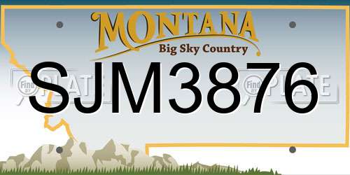 SJM3876 Montana License Plate