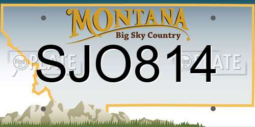 SJO814 Montana License Plate