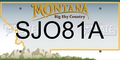SJO81A Montana License Plate