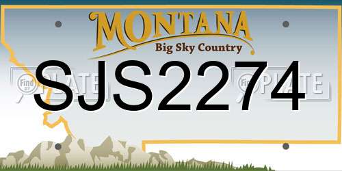 SJS2274 Montana License Plate