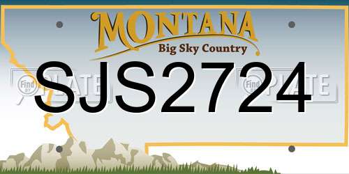 SJS2724 Montana License Plate