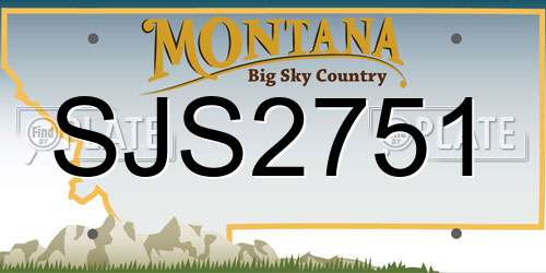 SJS2751 Montana License Plate