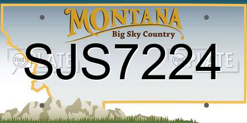 SJS7224 Montana License Plate
