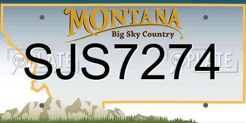 SJS7274 Montana License Plate
