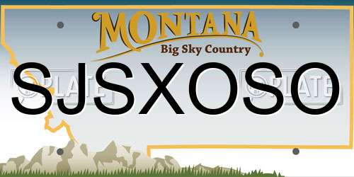 SJSXOSO Montana License Plate
