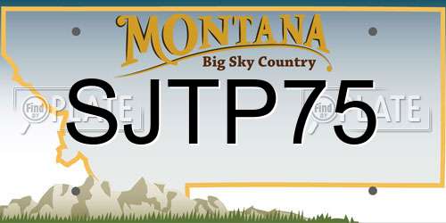 SJTP75 Montana License Plate