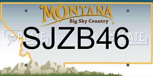 SJZB46 Montana License Plate