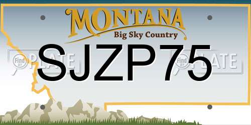 SJZP75 Montana License Plate