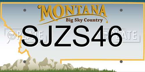 SJZS46 Montana License Plate