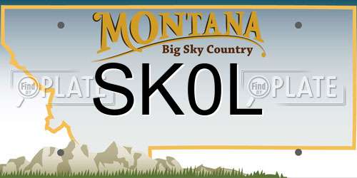 SK0L Montana License Plate