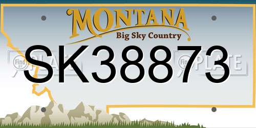 SK38873 Montana License Plate
