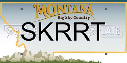 SKRRT Montana License Plate
