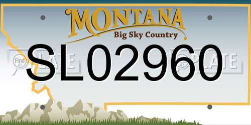 SL02960 Montana License Plate