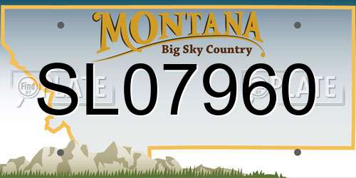 SL07960 Montana License Plate