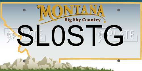 SL0STG Montana License Plate