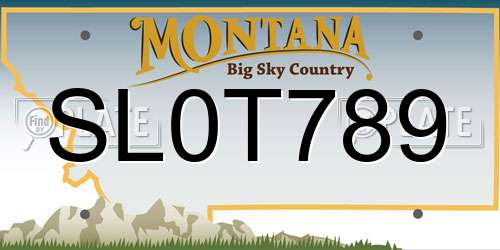 SL0T789 Montana License Plate