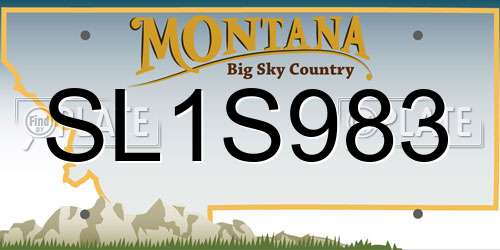 SL1S983 Montana License Plate