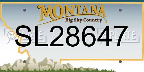 SL28647 Montana License Plate
