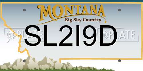 SL2I9D Montana License Plate