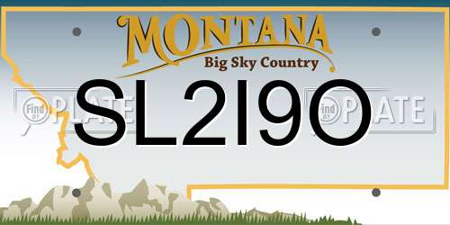 SL2I9O Montana License Plate