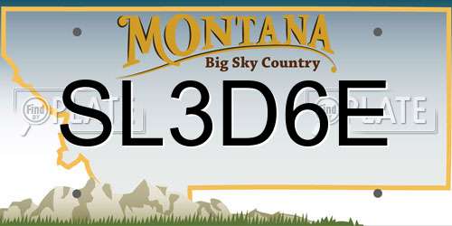 SL3D6E Montana License Plate