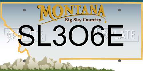 SL3O6E Montana License Plate