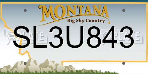 SL3U843 Montana License Plate