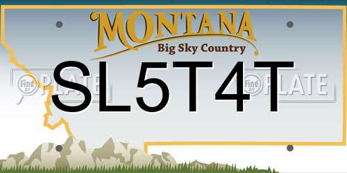 SL5T4T Montana License Plate