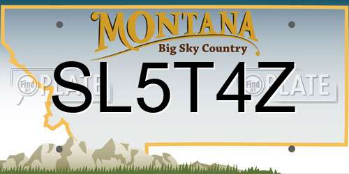 SL5T4Z Montana License Plate