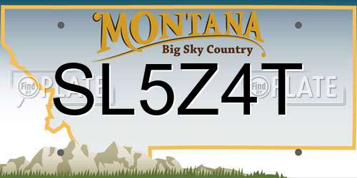 SL5Z4T Montana License Plate