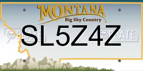 SL5Z4Z Montana License Plate