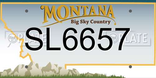 SL6657 Montana License Plate