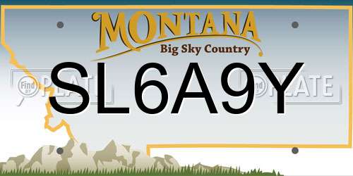 SL6A9Y Montana License Plate