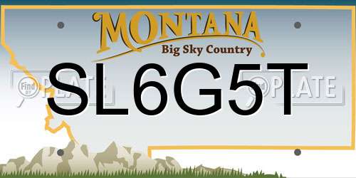 SL6G5T Montana License Plate