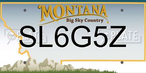 SL6G5Z Montana License Plate