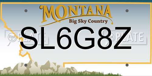 SL6G8Z Montana License Plate