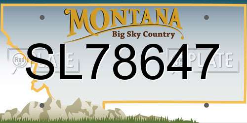 SL78647 Montana License Plate