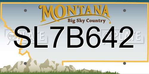 SL7B642 Montana License Plate