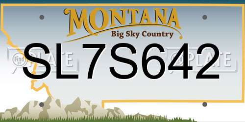 SL7S642 Montana License Plate