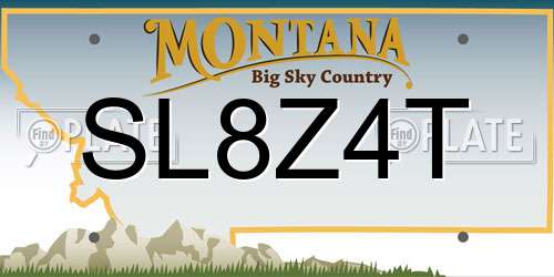 SL8Z4T Montana License Plate