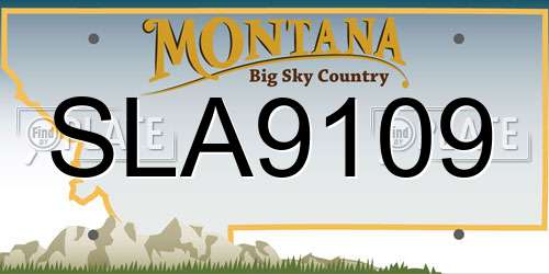 SLA9109 Montana License Plate