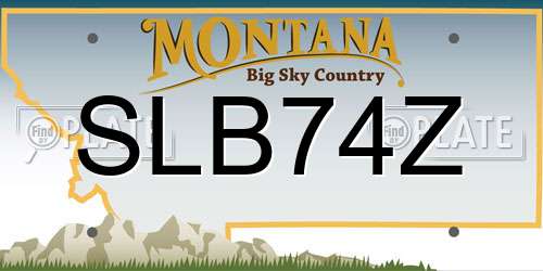 SLB74Z Montana License Plate