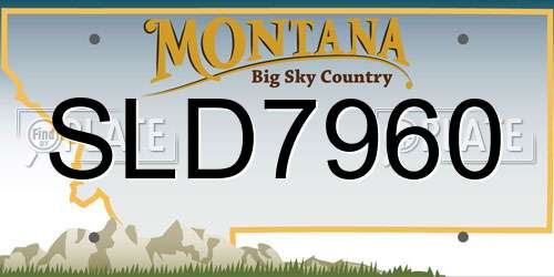 SLD7960 Montana License Plate