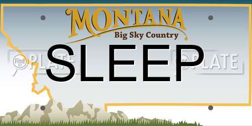 SLEEP Montana License Plate